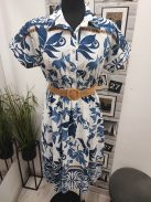01239 ELIZA zsebes ruha (kék mintás)