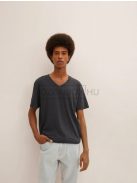 1008639-11086 Tom Tailor férfi BASIC rövid ujjú V-nyakú póló sötétszürke színben