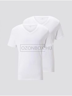   1008639-20000 Tom Tailor férfi BASIC 2 Pack rövid ujjú V-nyakú póló