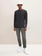 1012819-10617 Tom Tailor férfi DENIM kötött pulóver fekete-szürke-melange színben