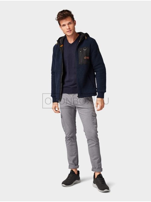 1012820-13160 Tom Tailor férfi BASIC kötött pulóver kék