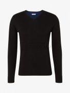 1012820-29999 Tom Tailor férfi BASIC kötött pulóver fekete