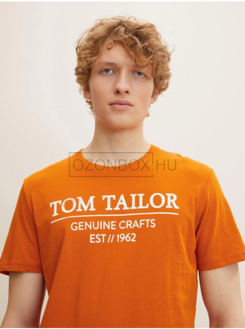 1021229-19772 Tom Tailor rövid ujjú ORGANIKUS pamut póló arany lángnarancs színben
