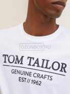 1021229-20000 Tom Tailor férfi DENIM rövid ujjú ORGANIKUS pamut póló fehér