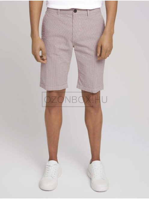 1024563-26370 Tom Tailor férfi mintás CHINO bermuda fehér-piros