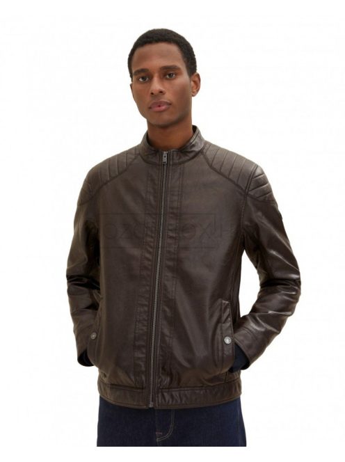 1026337-31523 Tom Tailor férfi műbőr motoros kabát barna színben