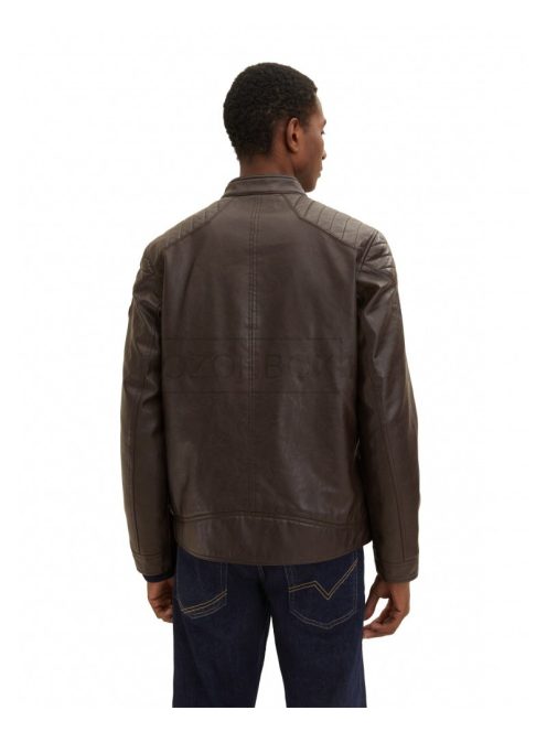 1026337-31523 Tom Tailor férfi műbőr motoros kabát barna színben