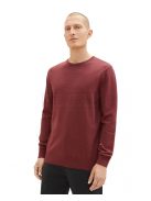1027661-32620 Tom Tailor férfi kötött pulóver bordó színben