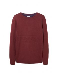   1027661-32620 Tom Tailor férfi kötött pulóver bordó színben