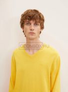 1027665-30314 Tom Tailor férfi V-nyakú kötött pulóver kellemes sárga melanzs színben