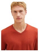 1027665-32720 Tom Tailor férfi V-nyakú kötött pulóver sötét narancs színben