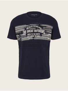 1030054-10668 Tom Tailor feliratos póló kapitány kék