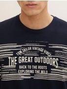 1030054-10668 Tom Tailor feliratos póló kapitány kék