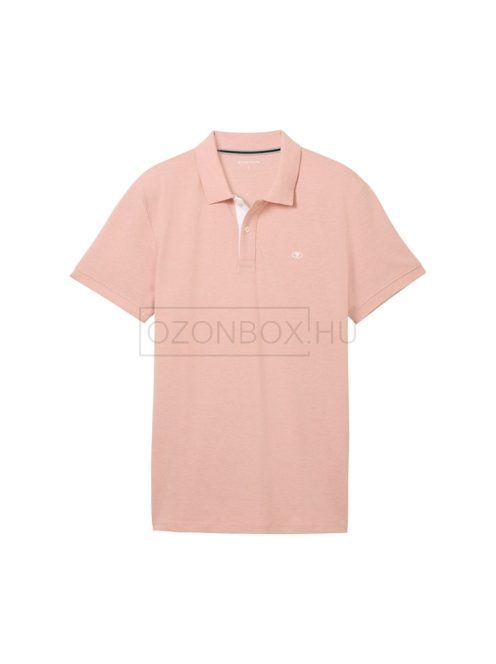 1031006-36365 Tom Tailor BASIC galléros póló (világos pasztell rózsaszín)