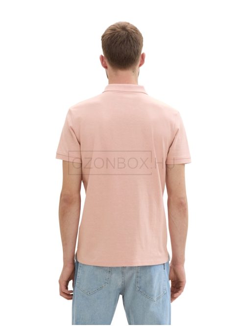 1031006-36365 Tom Tailor BASIC galléros póló (világos pasztell rózsaszín)