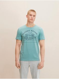   1032905-12881 Tom Tailor póló szöveges nyomattal salvia színben