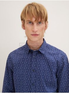   1034883-31265 Tom Tailor férfi hosszú ujjú ing sötétkék többszínű