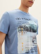 1035617-12364 Tom Tailor póló fotónyomattal szürkés középkék színben