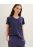 1035853-11331 Tom Tailor női póló szöveges nyomattal Atlanti-óceán kék színben