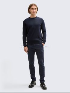   1037547-32374 Tom Tailor férfi TRAVIS SLIM mintás nadrág (sötétkék cikcakk szerkezet)