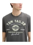 1037735-10307 Tom Tailor férfi rövid ujjú póló logó nyomtatással (szürke)
