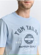 1037735-21068 Tom Tailor férfi rövid ujjú póló logó nyomtatással (világoskék)