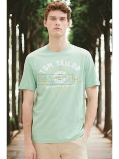   1037735-23383 Tom Tailor férfi rövid ujjú póló logó nyomtatással világos zöld színben