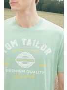 1037735-23383 Tom Tailor férfi rövid ujjú póló logó nyomtatással világos zöld színben