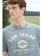 1037735-27475 Tom Tailor férfi rövid ujjú póló logó nyomtatással szürke menta színben