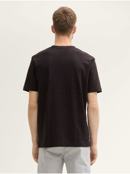 1037738-29999 Tom Tailor férfi BASIC 2 Pack rövid ujjú V-nyakú póló (fekete)