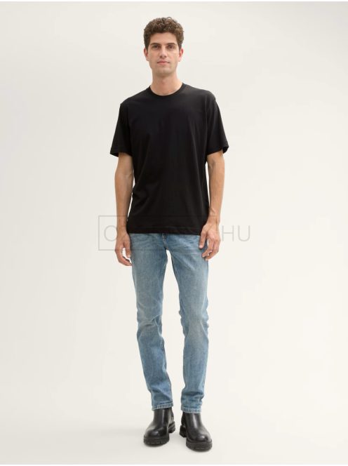1037741-29999 Tom Tailor férfi BASIC 2 Pack rövid ujjú kerek nyakú póló (fekete)