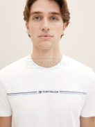 1037803-20000 Tom Tailor póló logó nyomattal fehér színben
