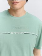1037803-22577 Tom Tailor póló logó nyomattal (poros zöld)
