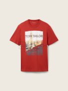 1037810-14302 Tom Tailor póló fotónyomattal bársonyvörös színben
