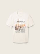 1037810-18592 Tom Tailor póló fotónyomattal vintage bézs színben