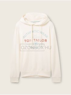  1038744-10338 Tom Tailor kapucnis pamut felső világos bézs színben