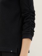1039342-14482 Tom Tailor női DENIM rakott pulóver fekete színben