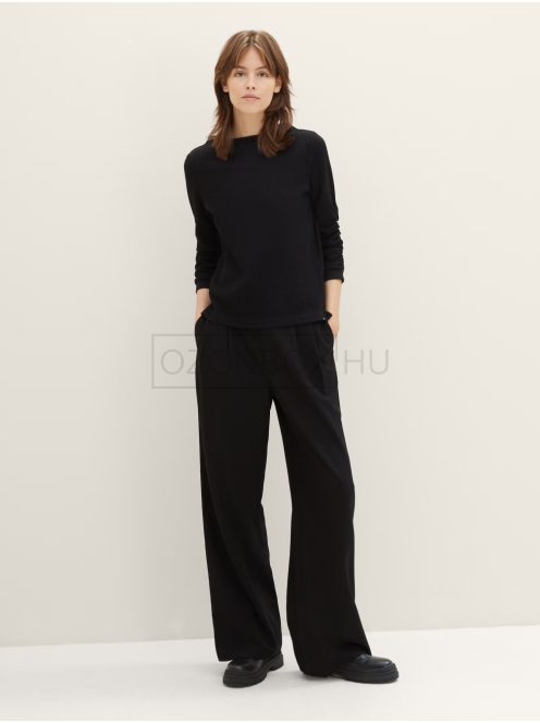 1039342-14482 Tom Tailor női DENIM rakott pulóver fekete színben