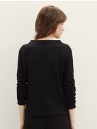 1039342-14482 Tom Tailor női DENIM rakott pulóver fekete színben