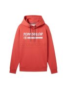 1039649-17552 Tom Tailor kapucnis pamut felső logó nyomattal piros színben