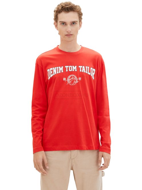1039792-11487 Tom Tailor hosszú ujjú póló piros színben