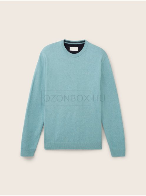 1039805-34143 Tom Tailor férfi kerek nyakú kötött pulóver (lágy menta)