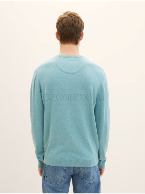 1039805-34143 Tom Tailor férfi kerek nyakú kötött pulóver (lágy menta)