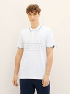 1040465-34995  Tom Tailor galléros póló fehér mini négyzet mintával 