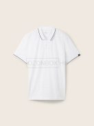 1040465-34995  Tom Tailor galléros póló fehér mini négyzet mintával 