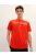 1040988-13189 Tom Tailor férfi rövid ujjú póló logó nyomtatással piros színben