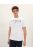1040988-20000 Tom Tailor férfi rövid ujjú póló logó nyomtatással fehér színben