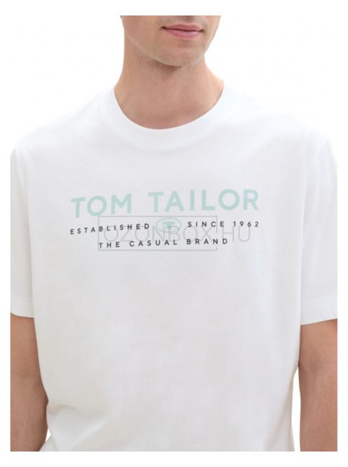1043276-20000 Tom Tailor férfi rövid ujjú póló (fehér)