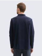 1043278-10668 Tom Tailor hosszú ujjú galléros póló (pilótakék)