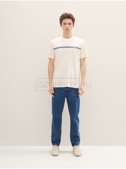 1043465-10348 Tom Tailor póló logó nyomattal (Gardenia fehér)